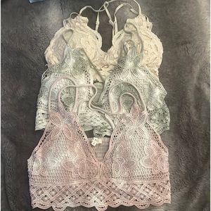 Adjustable lace bralettes bundle